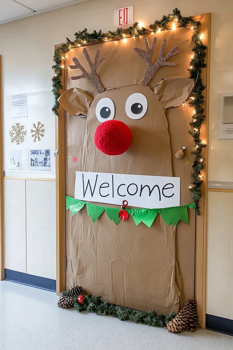 make the door itself the reindeer 1