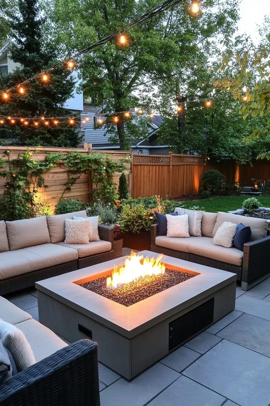 11 Small Backyard Ideas That Work in Under 400 Square Feet 9 make the fire pit run on gas 1