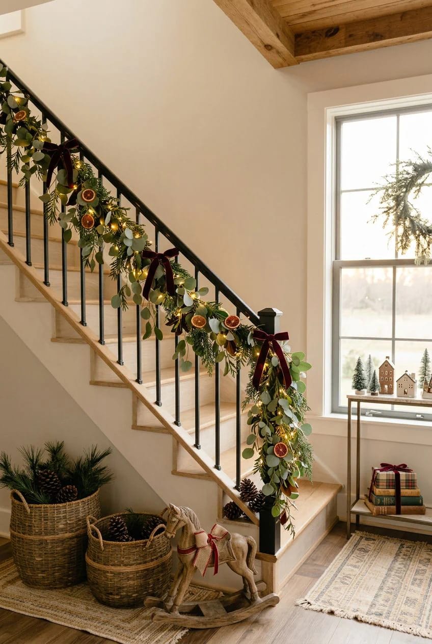mix eucalyptus and magnolia for a garland that doesn't read traditional 1