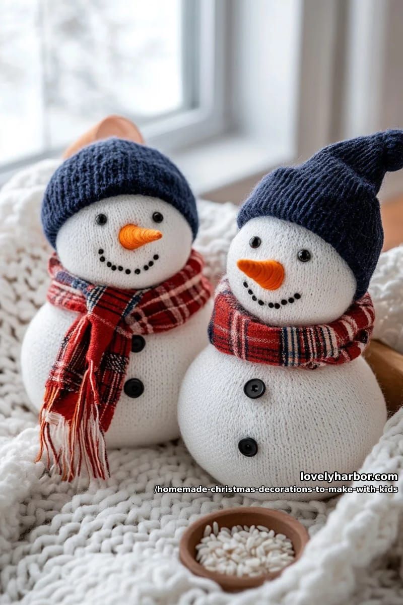 no-sew sock snowmen 1