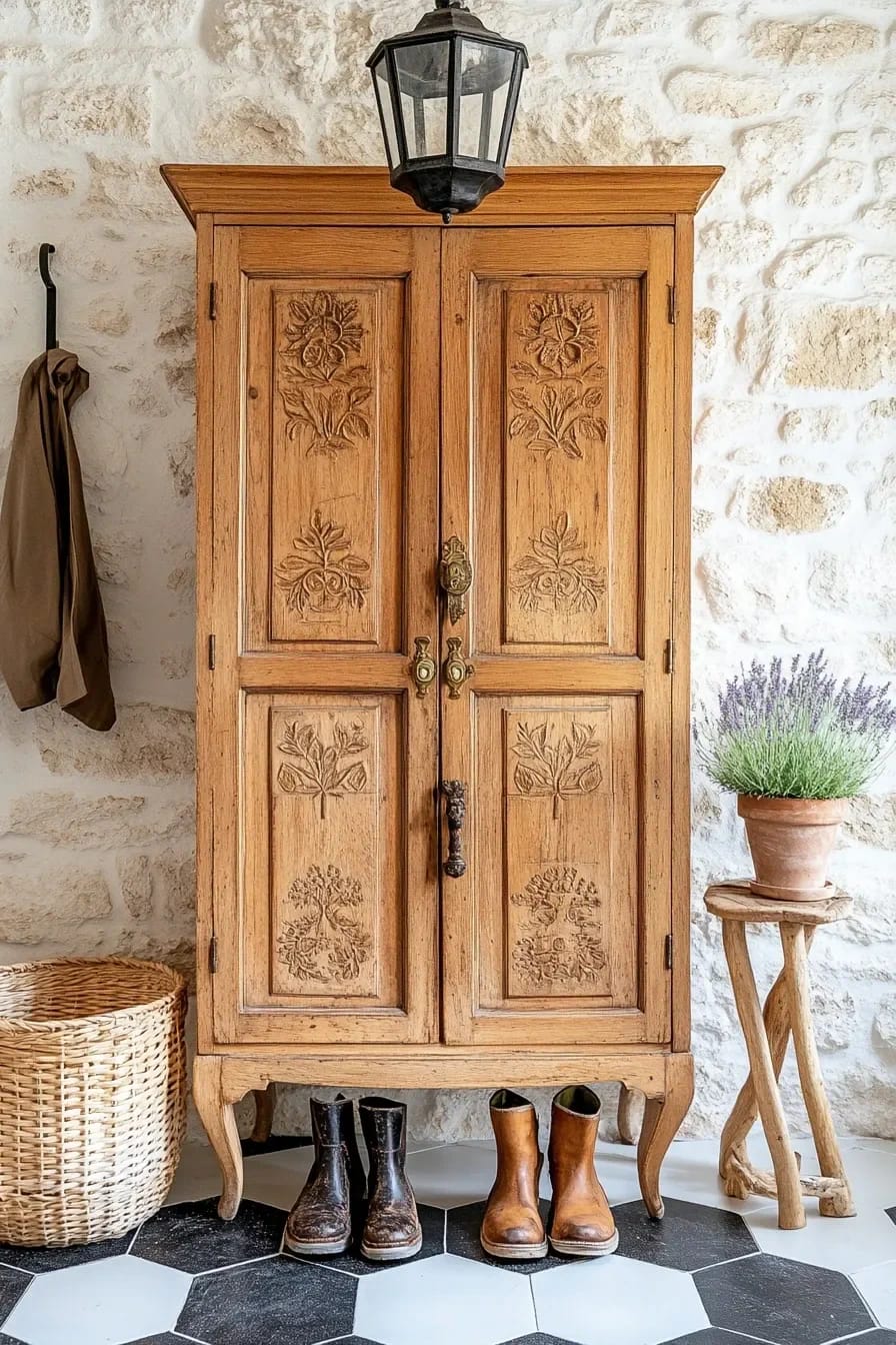 one armoire beats a wall of built-in mudroom lockers 1