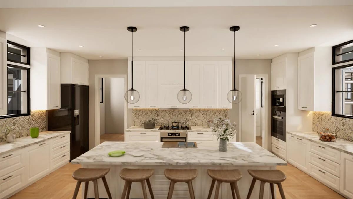 one long room does the kitchen and dining, and that's the argument 1