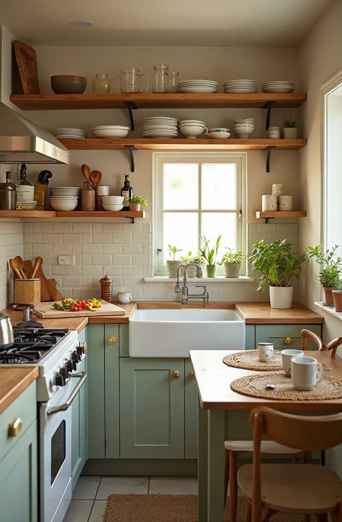Cozy Kitchen Ideas That Actually Make You Want to Linger 11 open shelving works in a cozy kitchen only if you actually use what's on it 1
