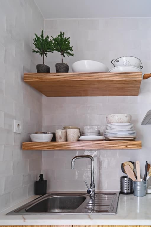 Japandi Kitchen Ideas: 10 Design Decisions That Keep It Warm, Not Clinical 12 open shelving works only if you edit it hard 1