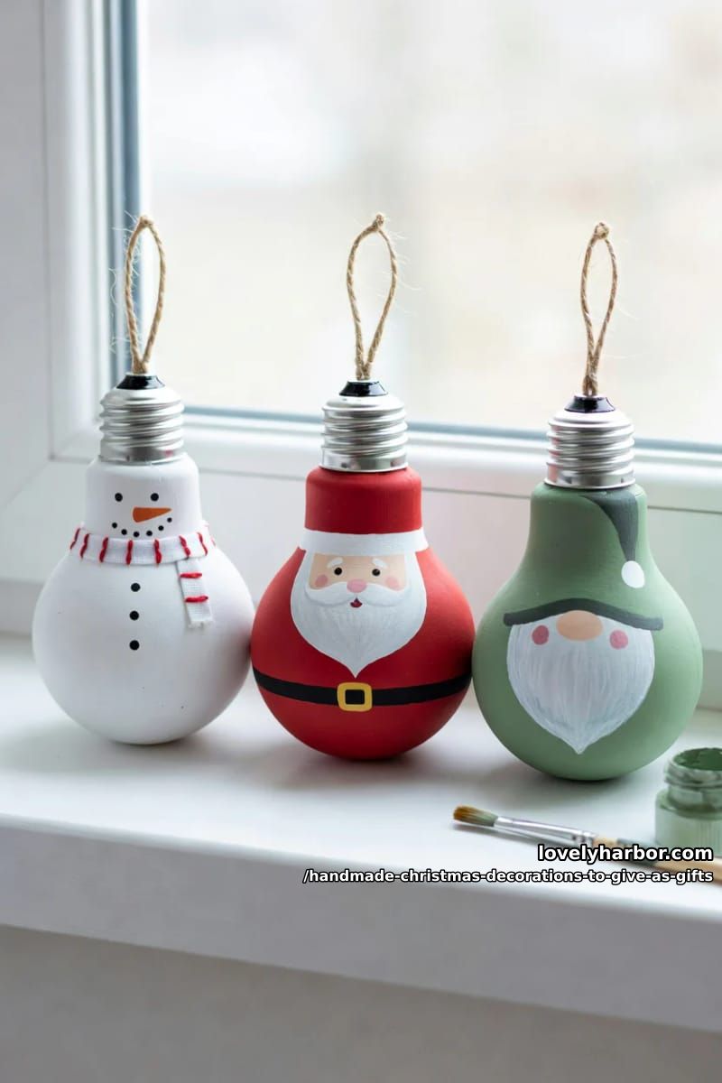 painted light-bulb character ornaments 1