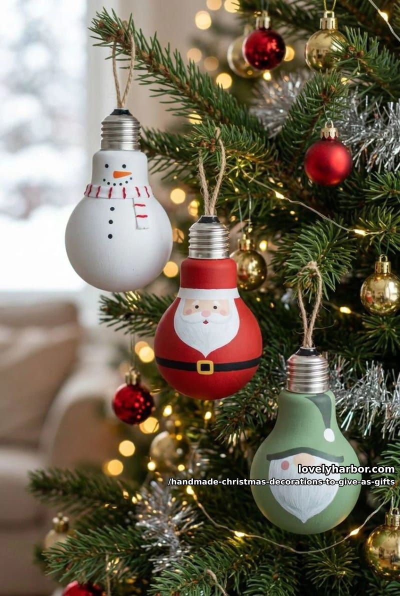 Lovely Harbor 45 painted light-bulb character ornaments 18