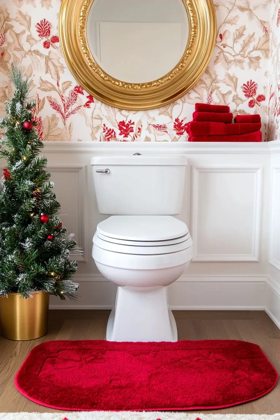 paper one wall behind the toilet with removable wallpaper 1