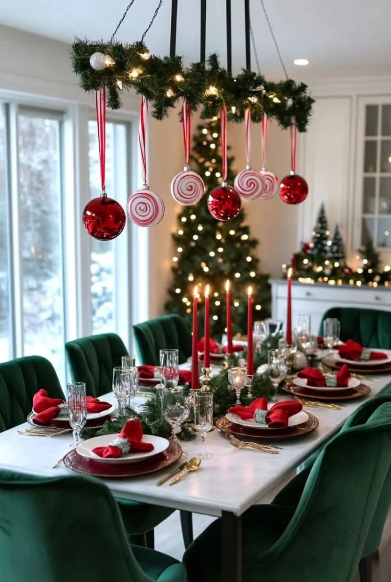 11 Whimsical Candy Cane Christmas Decorations Worth Doing Well 6 peppermint candy cane chandelier 1