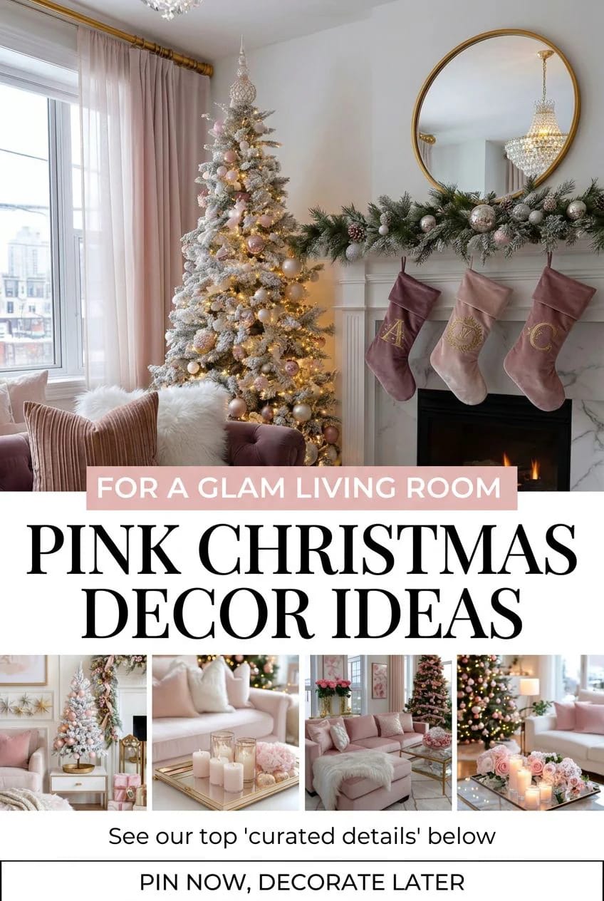 Pink Christmas Decor Ideas for a Glam Living Room 1 pink christmas decor ideas for a glam living room 1