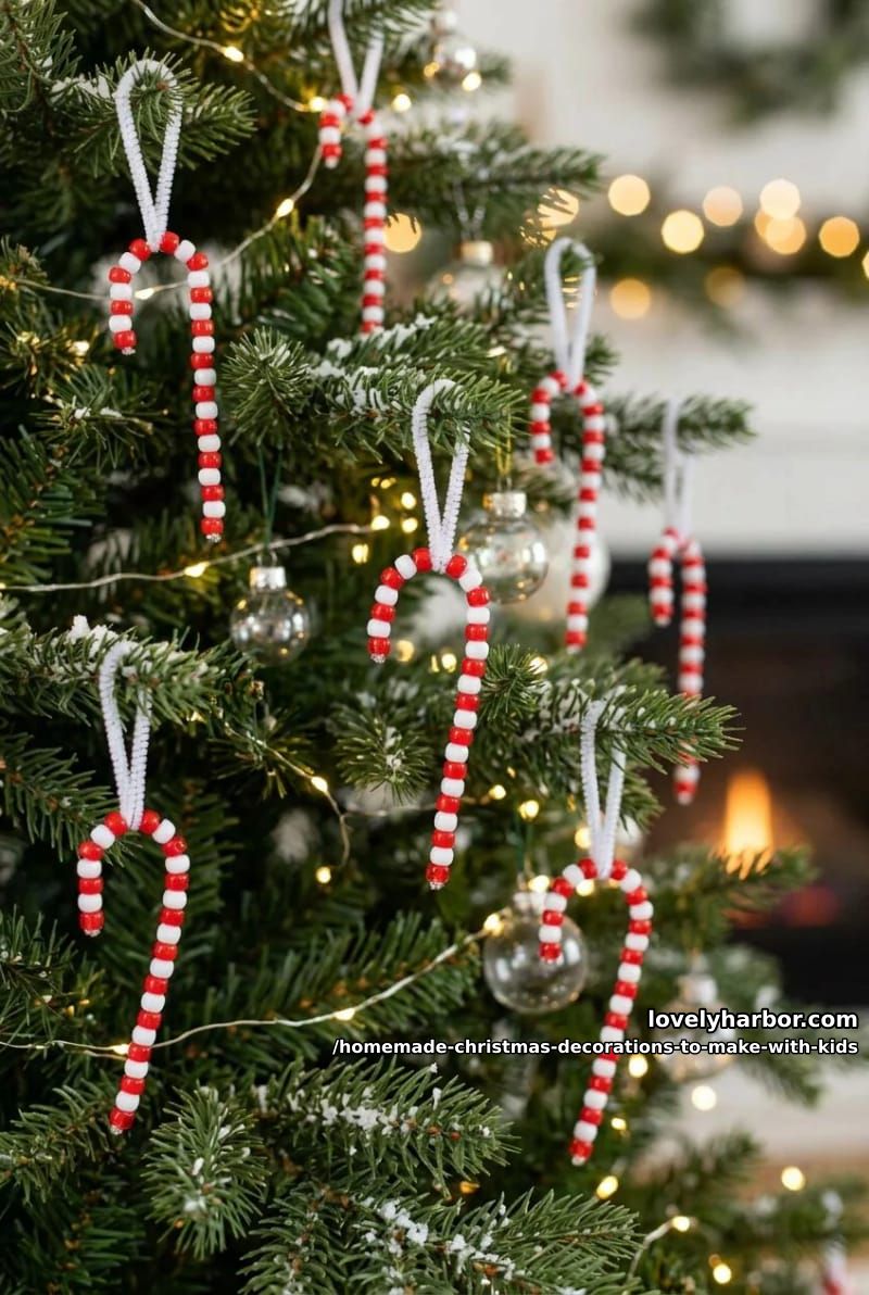 pipe cleaner and pony bead candy canes 1