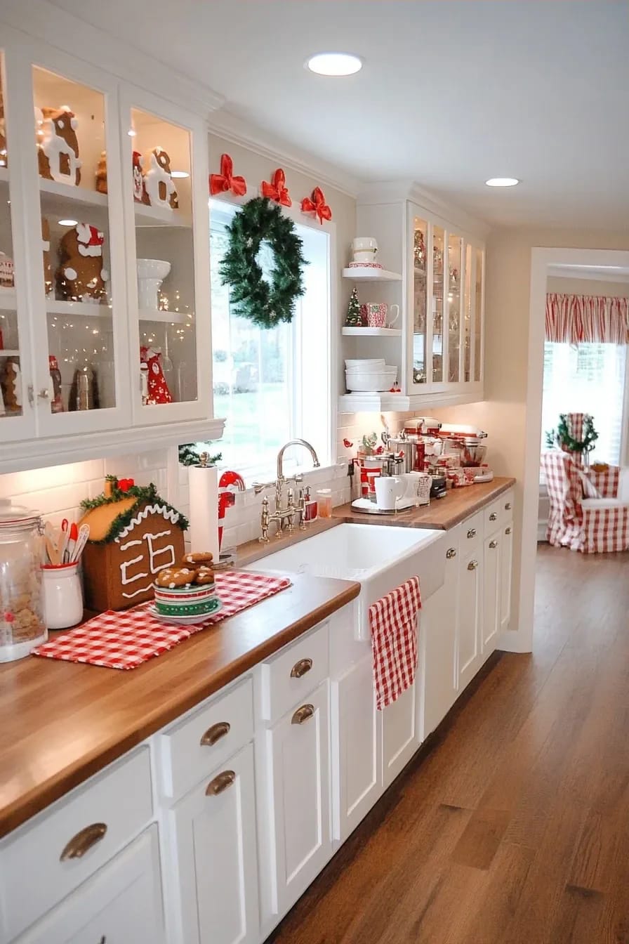 pipe faux royal icing on the glass cabinet doors 1