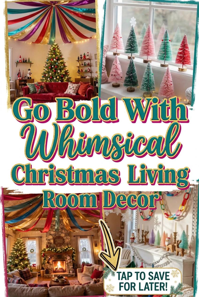 playful whimsical christmas living room decor 1