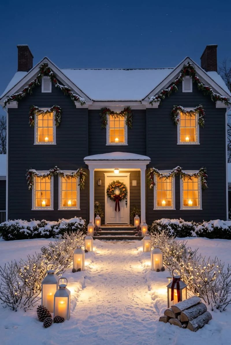 put a single electric candle in every front window 10