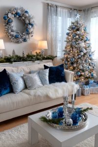 put one wreath above the sofa and skip the deco me 18
