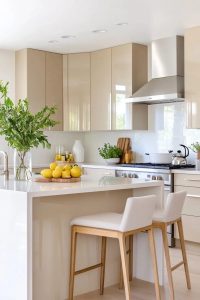 put the beige on the cabinets, not the walls 1