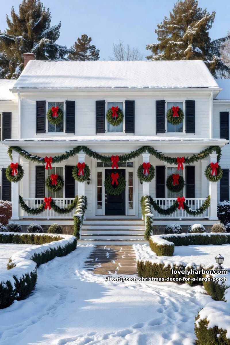 repeat one matching wreath across every window and column 1