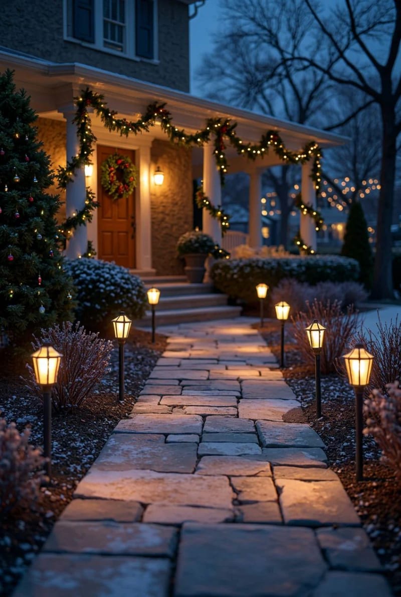 run pathway lighting low and warm, and skip the jumbo candy canes 1