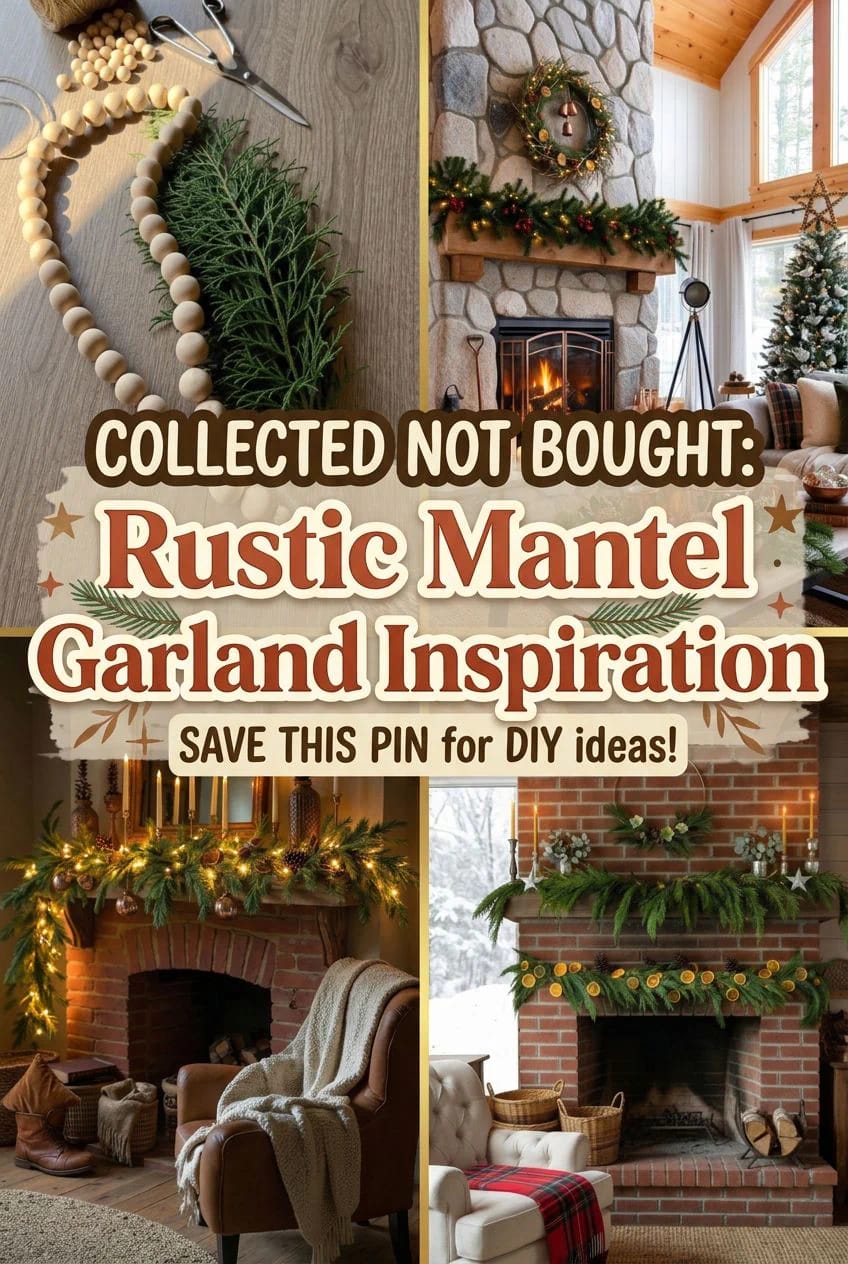 rustic christmas mantel garland ideas 1