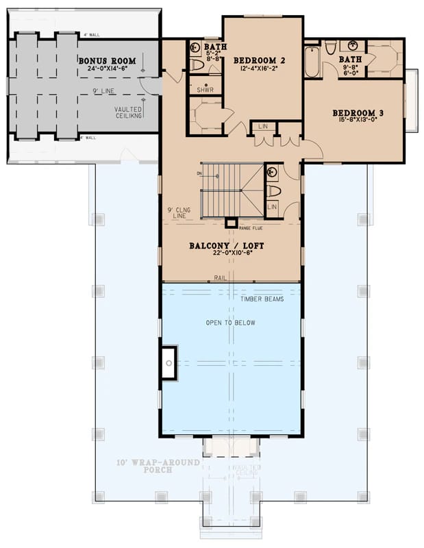 rustic home plan with wraparound porch and 2 story 3014 sq ft 70718mk 1