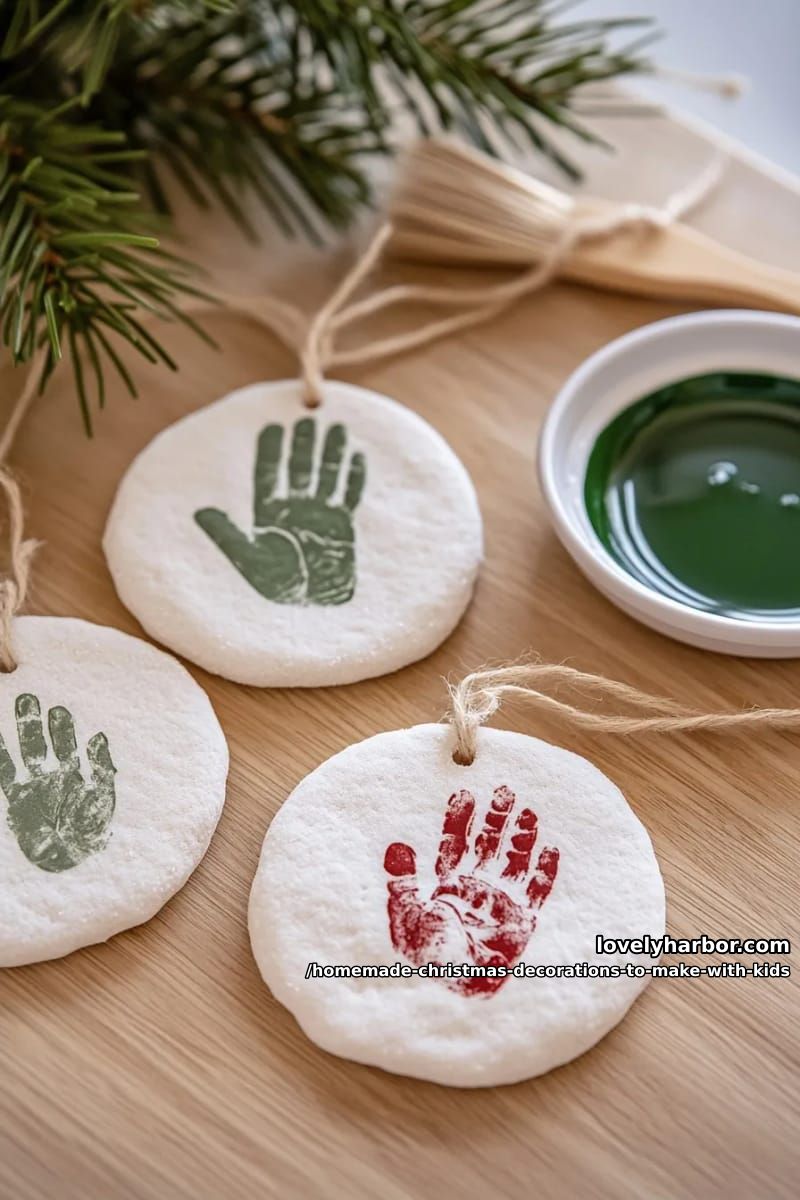 salt dough handprint ornaments 1