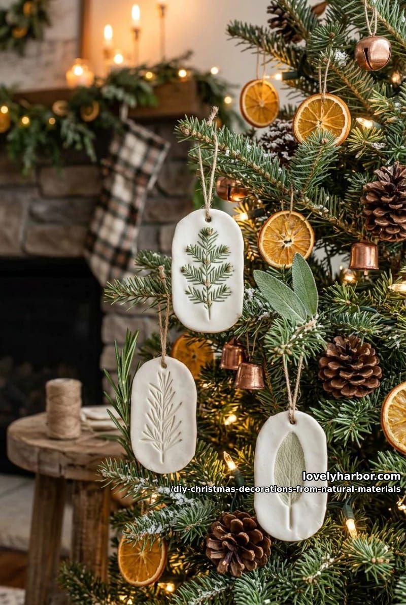 salt dough ornaments pressed with real herbs 1