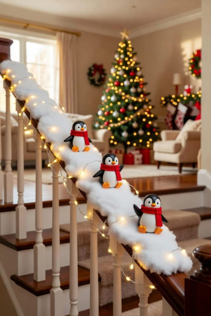 send a colony of penguins sliding down the banister 2