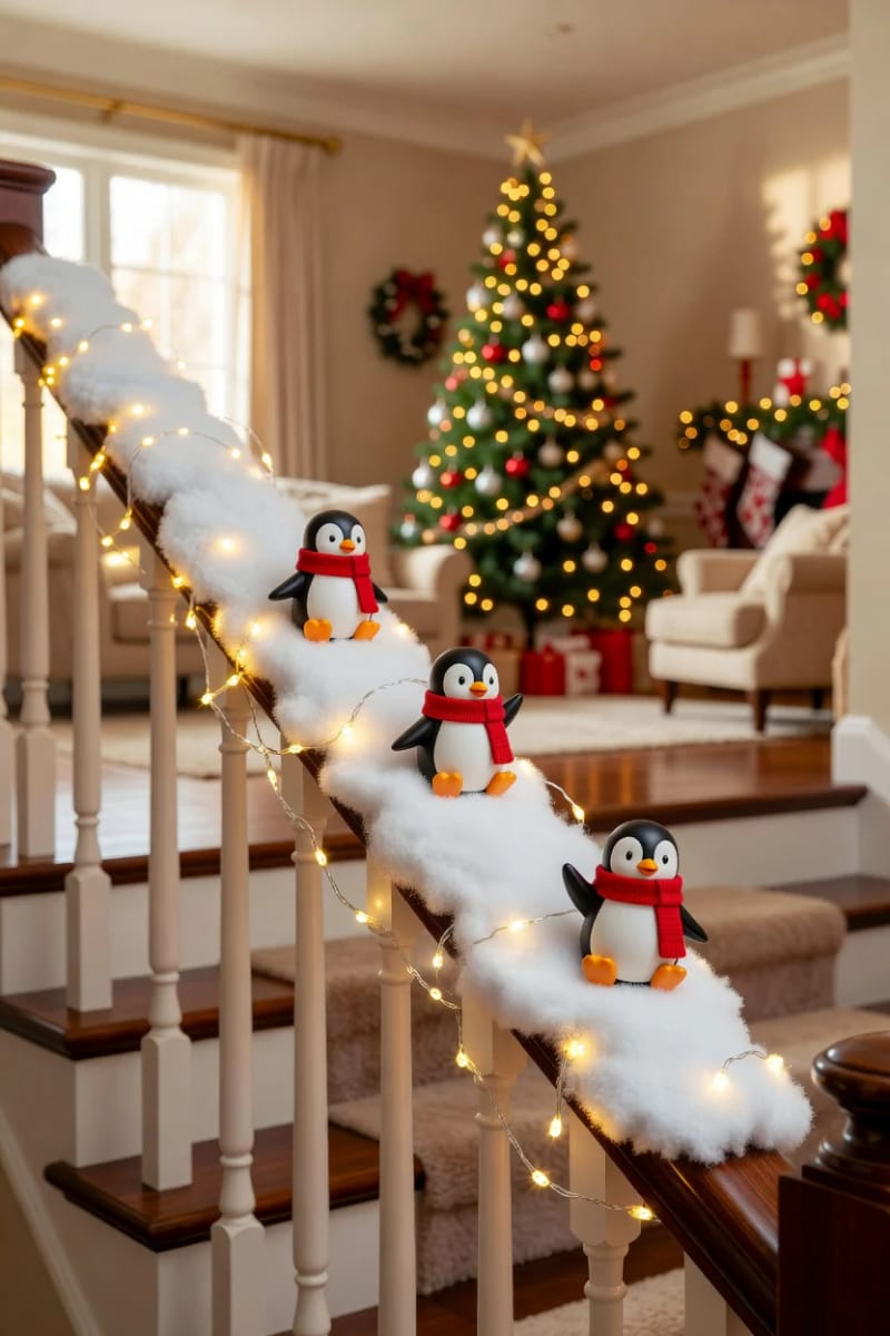 send a colony of penguins sliding down the banister 1