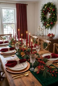 set the dining table around one red and green anch 11
