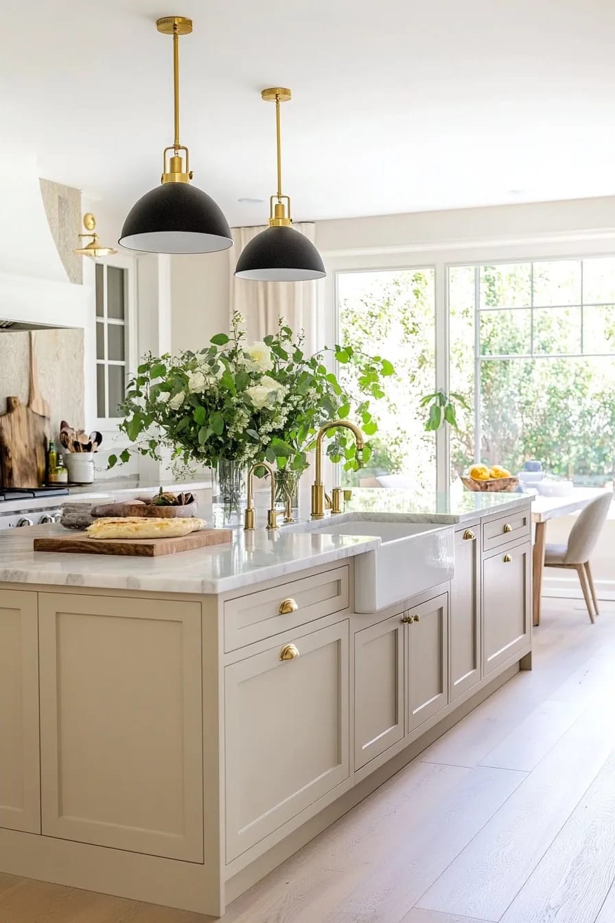 Timeless Kitchen Ideas That Still Look Right in a Decade 7 skip bright white: greige and putty cabinets read timeless longer 1