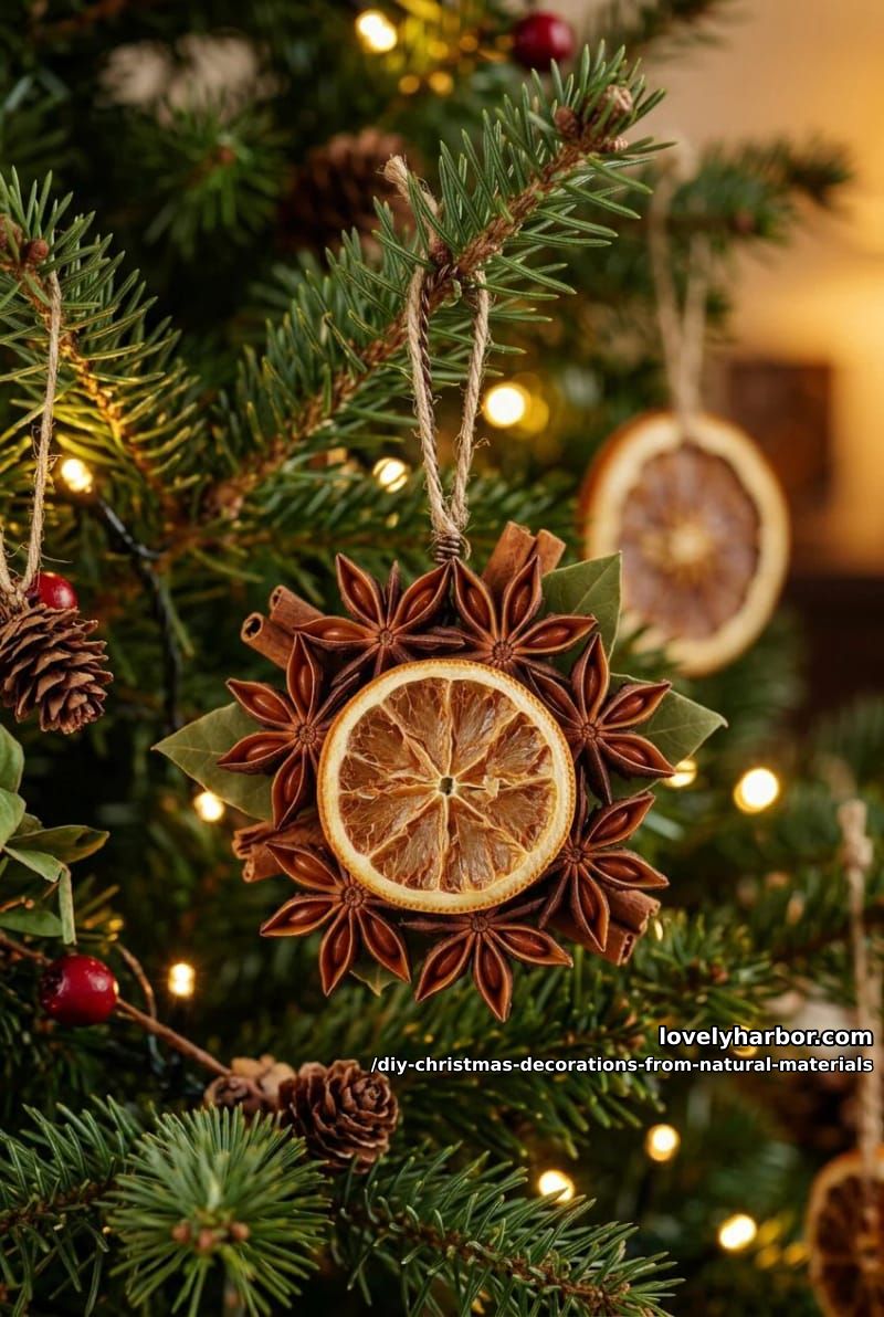 Lovely Harbor 44 star anise blossom ornaments on paper-covered wire 10