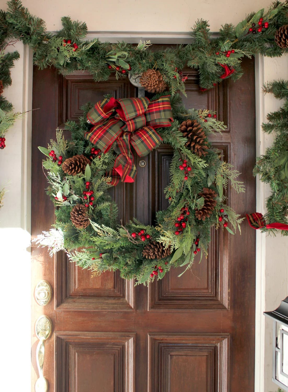 Classic Red and Green Christmas Decor Ideas for the Whole House 2 start red and green at the front door, not inside 1
