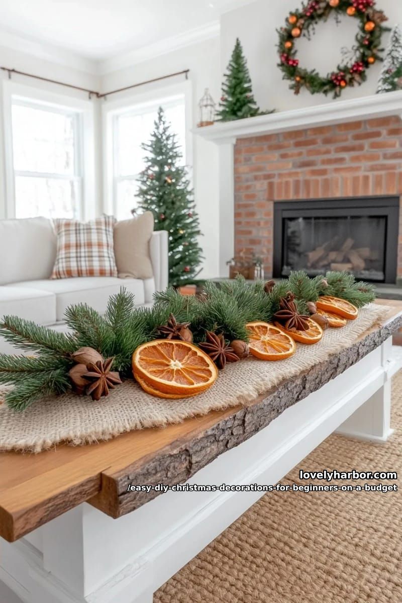 12 Easy DIY Christmas Decorations for Beginners on a Budget 3 string a dried citrus and cinnamon garland 2