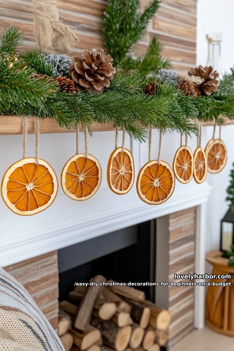 12 Easy DIY Christmas Decorations for Beginners on a Budget 4 string a dried citrus and cinnamon garland 3