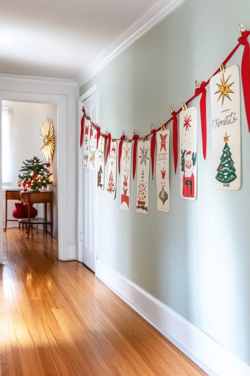string the christmas cards instead of stacking them 1
