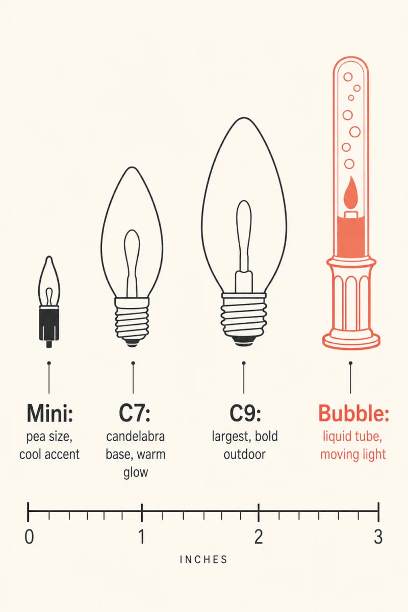 12 Whimsical Christmas Decor Ideas to Run Through the Whole House 27 swap warm-white lights for bubble lights and fat colored bulbs 1