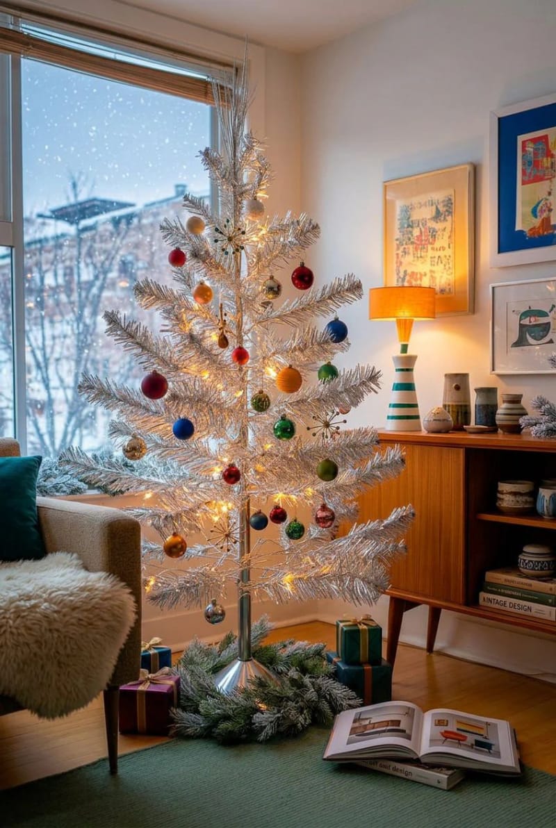 the aluminum tree is a 1960s object, and i would still put one up 1