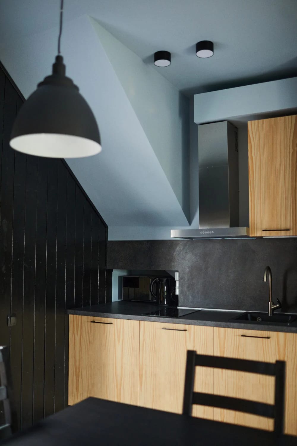 12 Japandi Kitchen Design Ideas That Survive Actual Cooking 18 the charcoal japandi kitchen needs more light, not less 1
