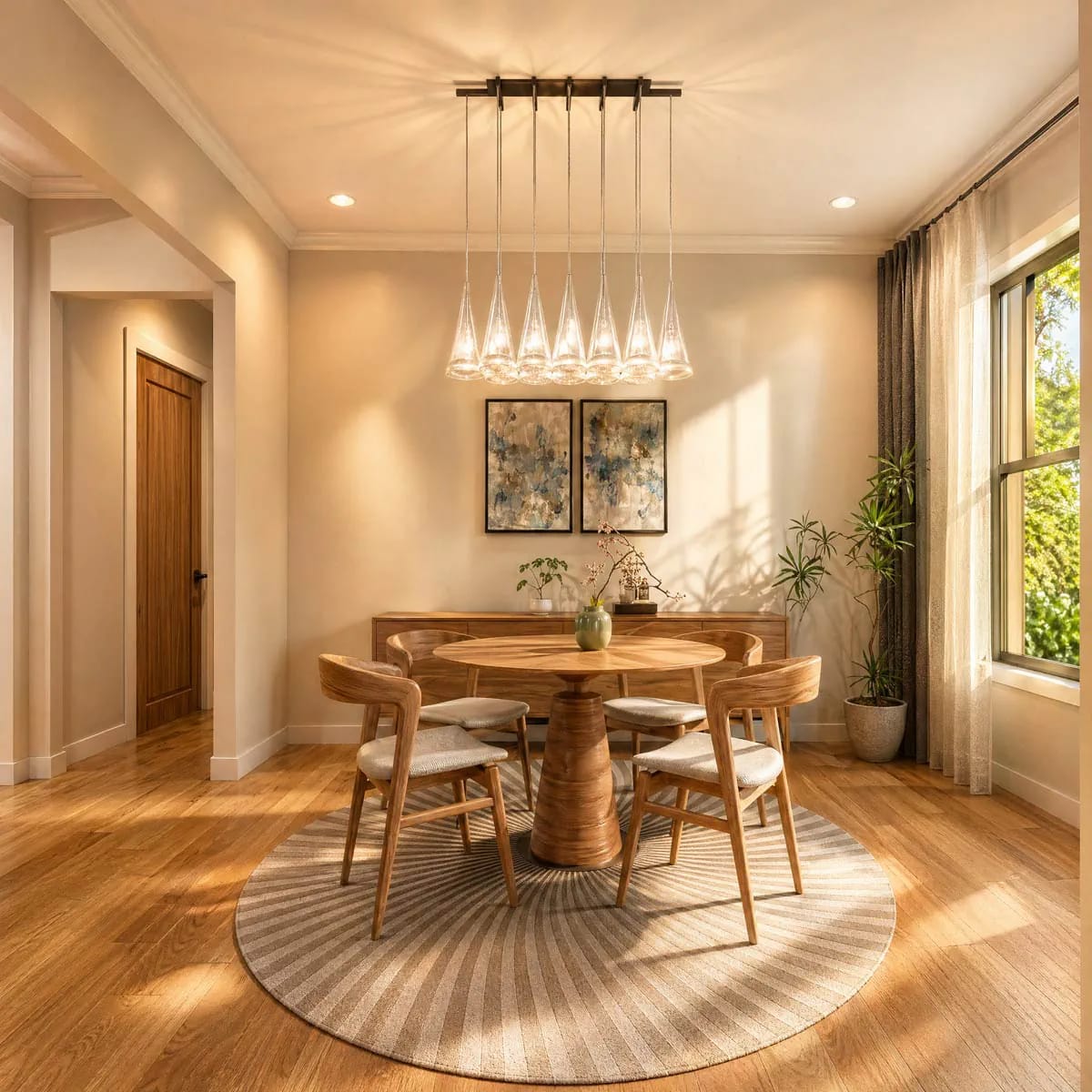 the formal dining room is larger than the render makes it look 1
