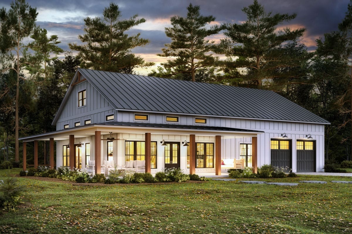 the garage is 1,200 square feet behind two 10-foot doors 1