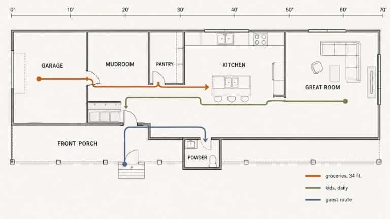 the garage-to-kitchen path decides whether the plan works 1