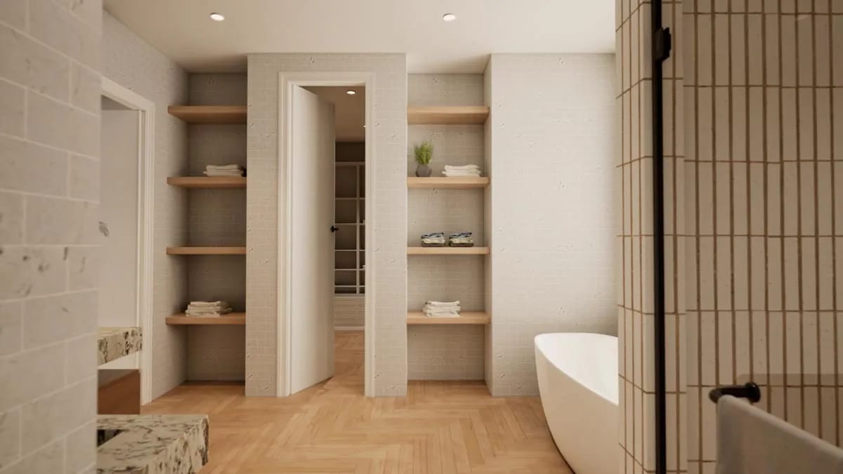the master bath spends its 22 feet well 1