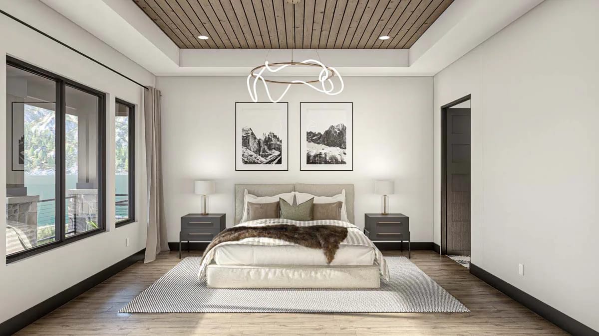 the master suite takes the tray ceiling and the view instead of the cathedral 1