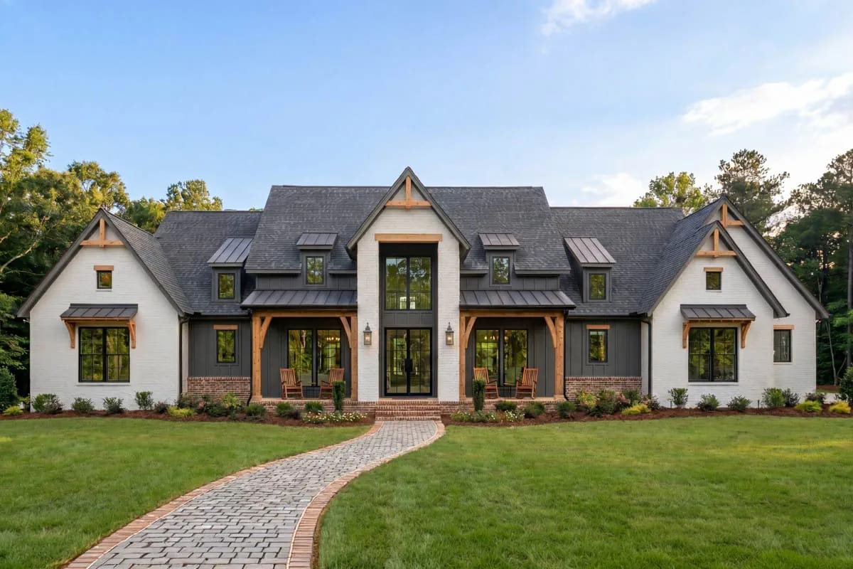 the steep front gable does more here than the white brick 1