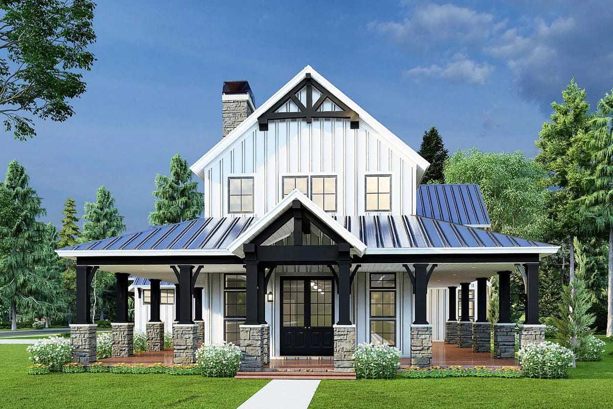 the two-story great room is the whole reason to buy this plan 1