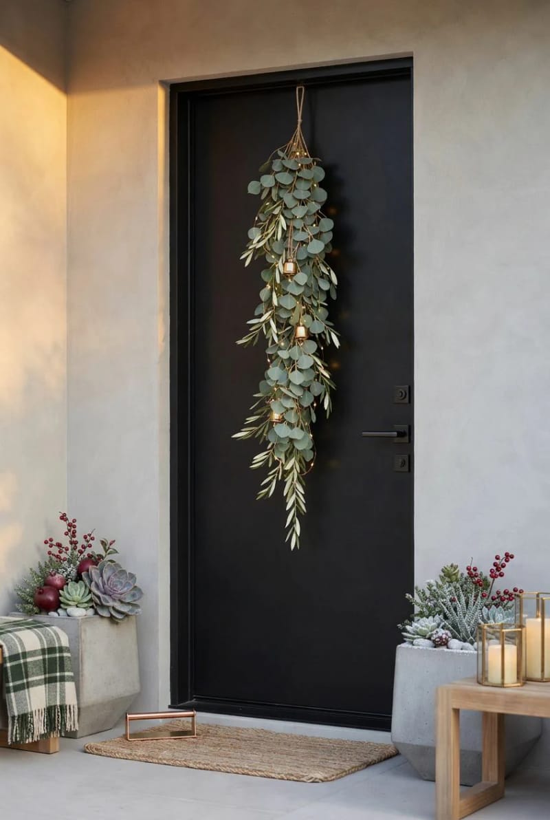 trade pine for eucalyptus and olive on a dark or modern door 1