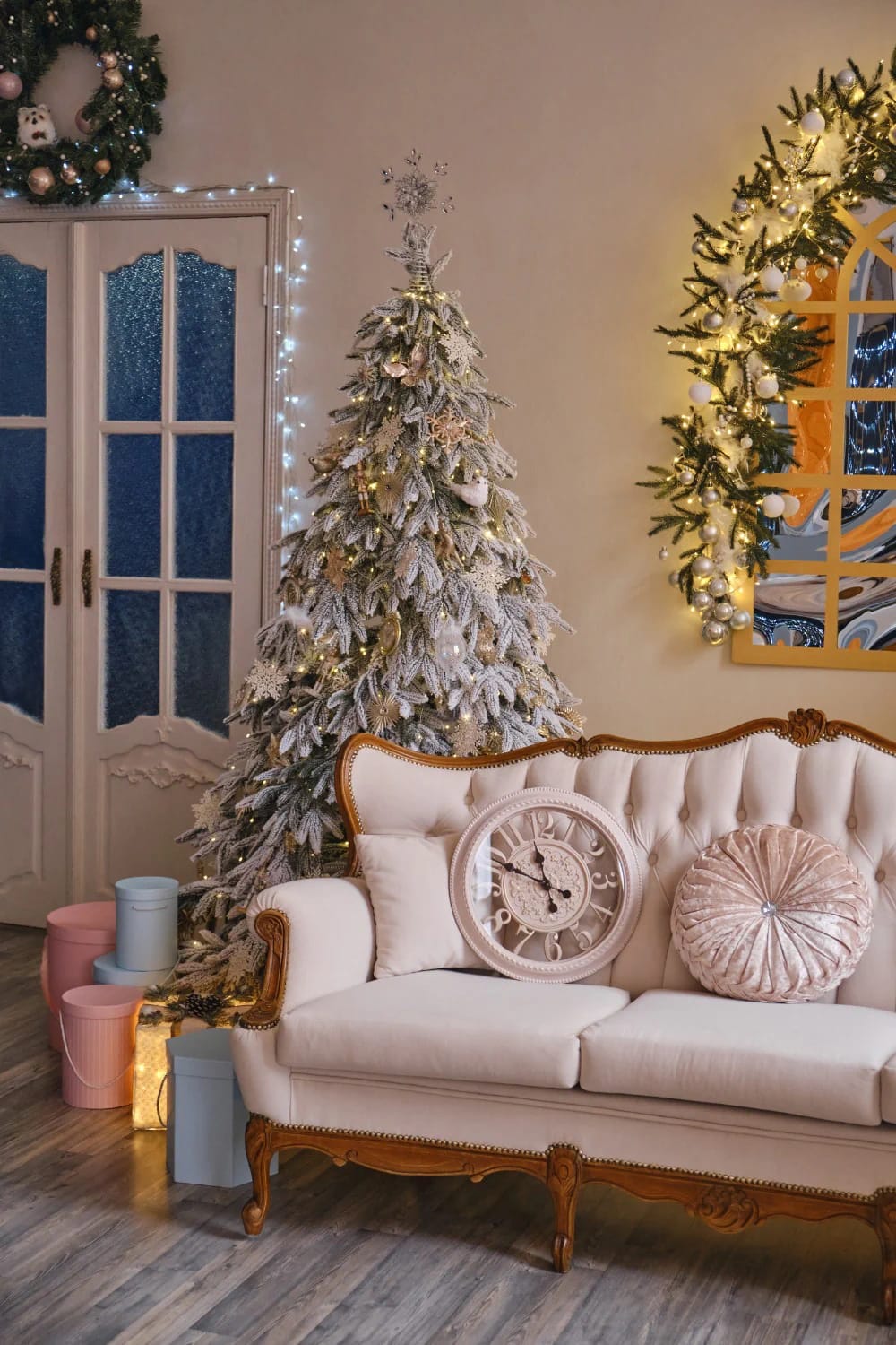 Pink Christmas Decor Ideas for a Glam Living Room 20 treat the gift pile as part of the palette 1