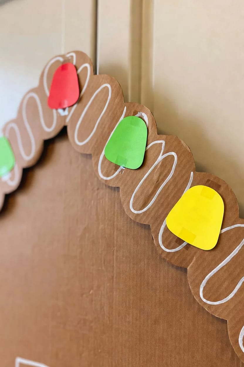 turn the door into a gingerbread house, roofline and all 1