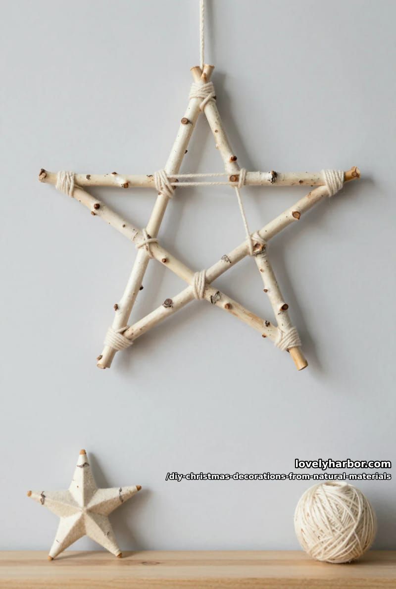 twig and yarn stars for a scandinavian tree 1