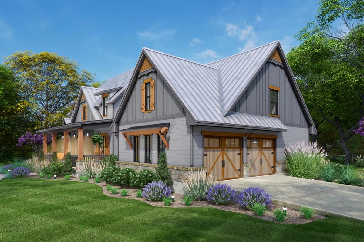 two-car garage, about 22 by 24 feet, powder bath just inside 1