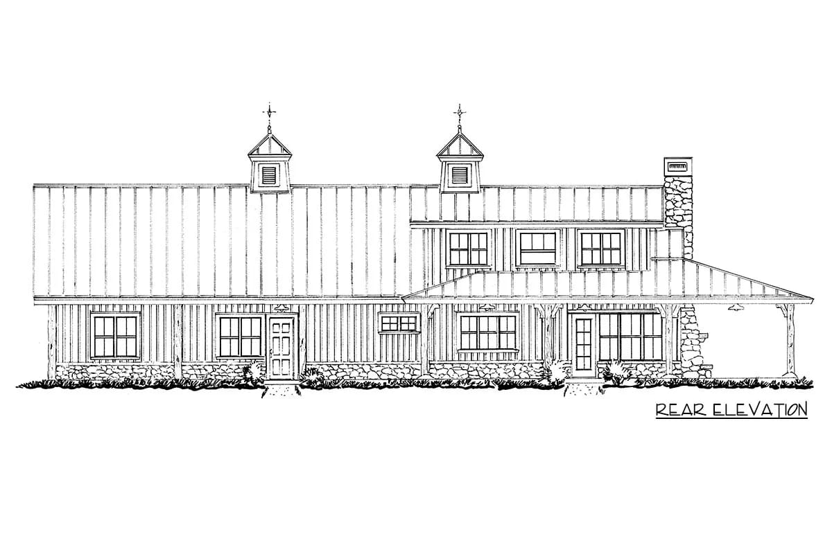 two cupolas, a continuous ridge, and a rear porch that runs the whole width 1